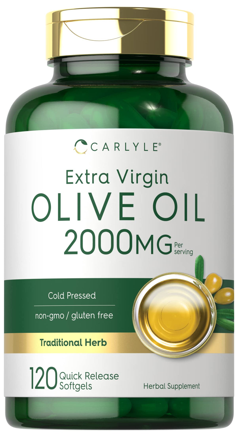 Carlyle olive oil extravirgin bottle closeup for daily wellness
