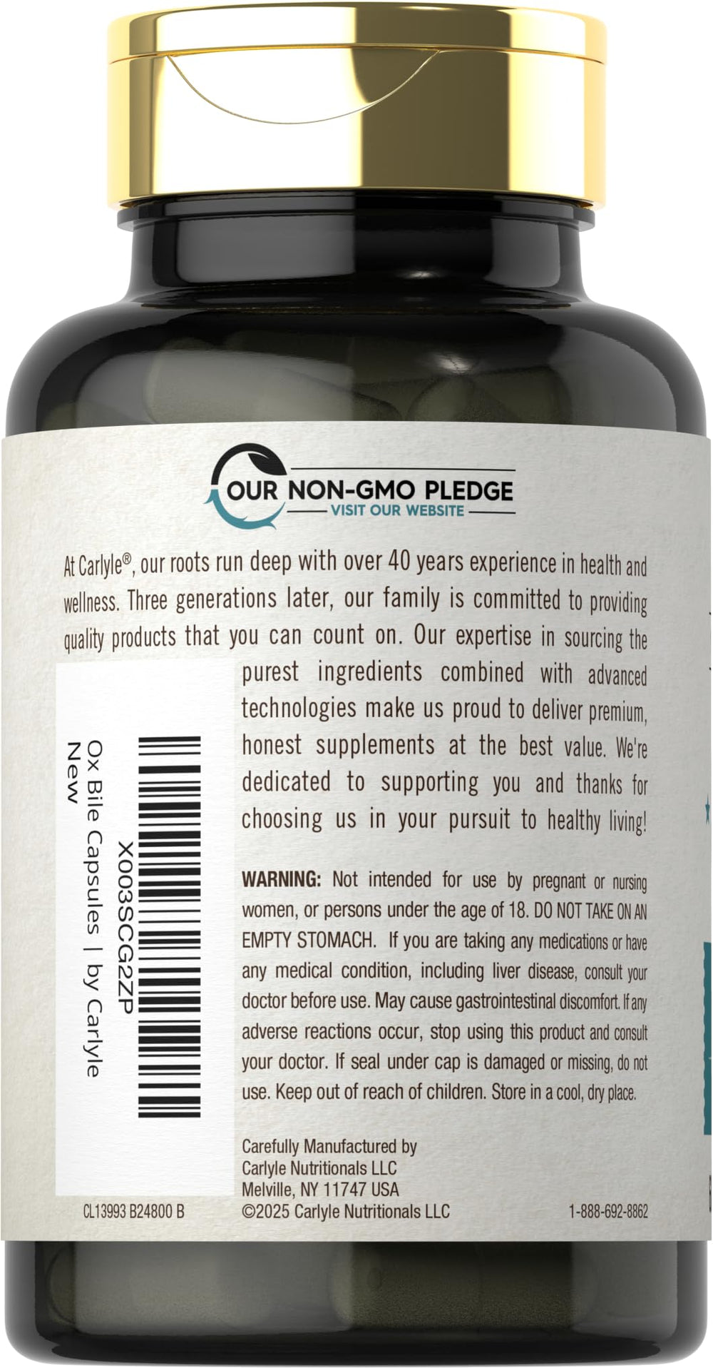 Carlyle Ox Bile packaging front reveals product features.