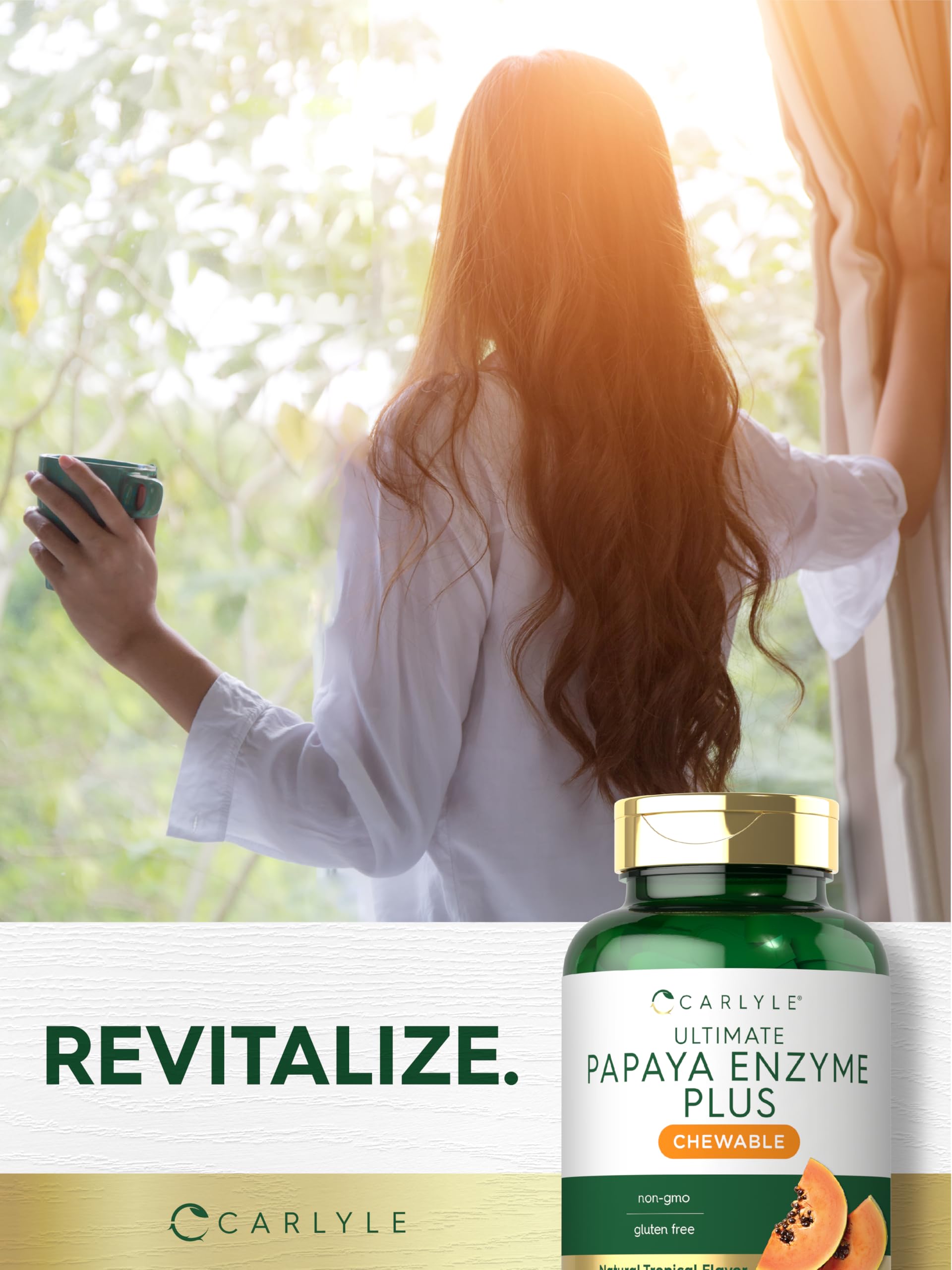 Carlyle Papaya Enzyme Chewables on-the-go usage for convenient daily ritual