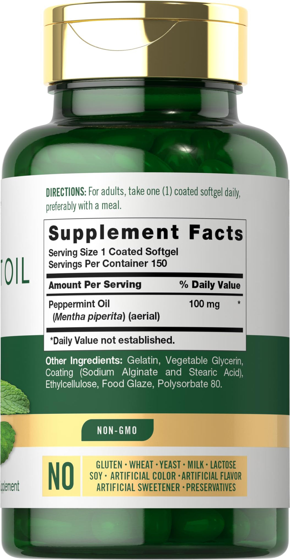 Carlyle Peppermint Oil Capsules softgels, easy-to-swallow for daytime use.