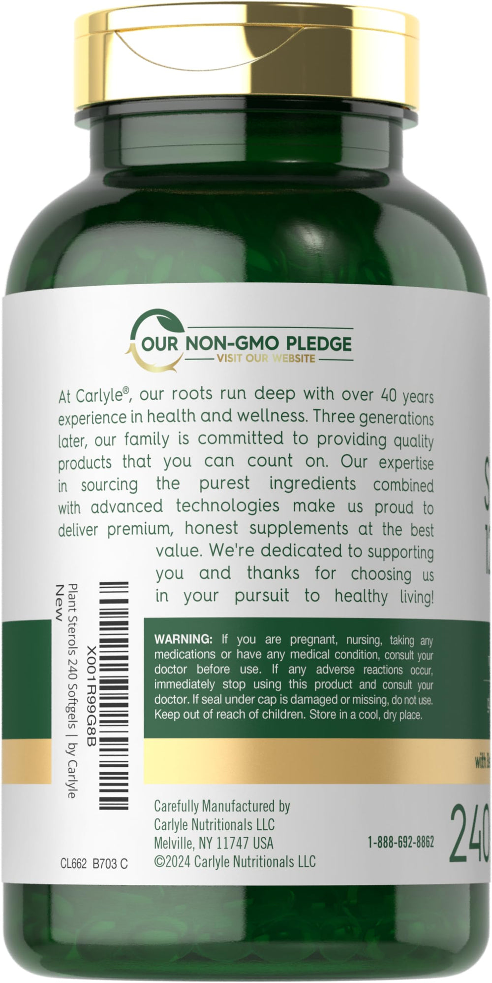 Carlyle Plant Sterols phytosterol complex visual highlights a potent formulation for daily balance.