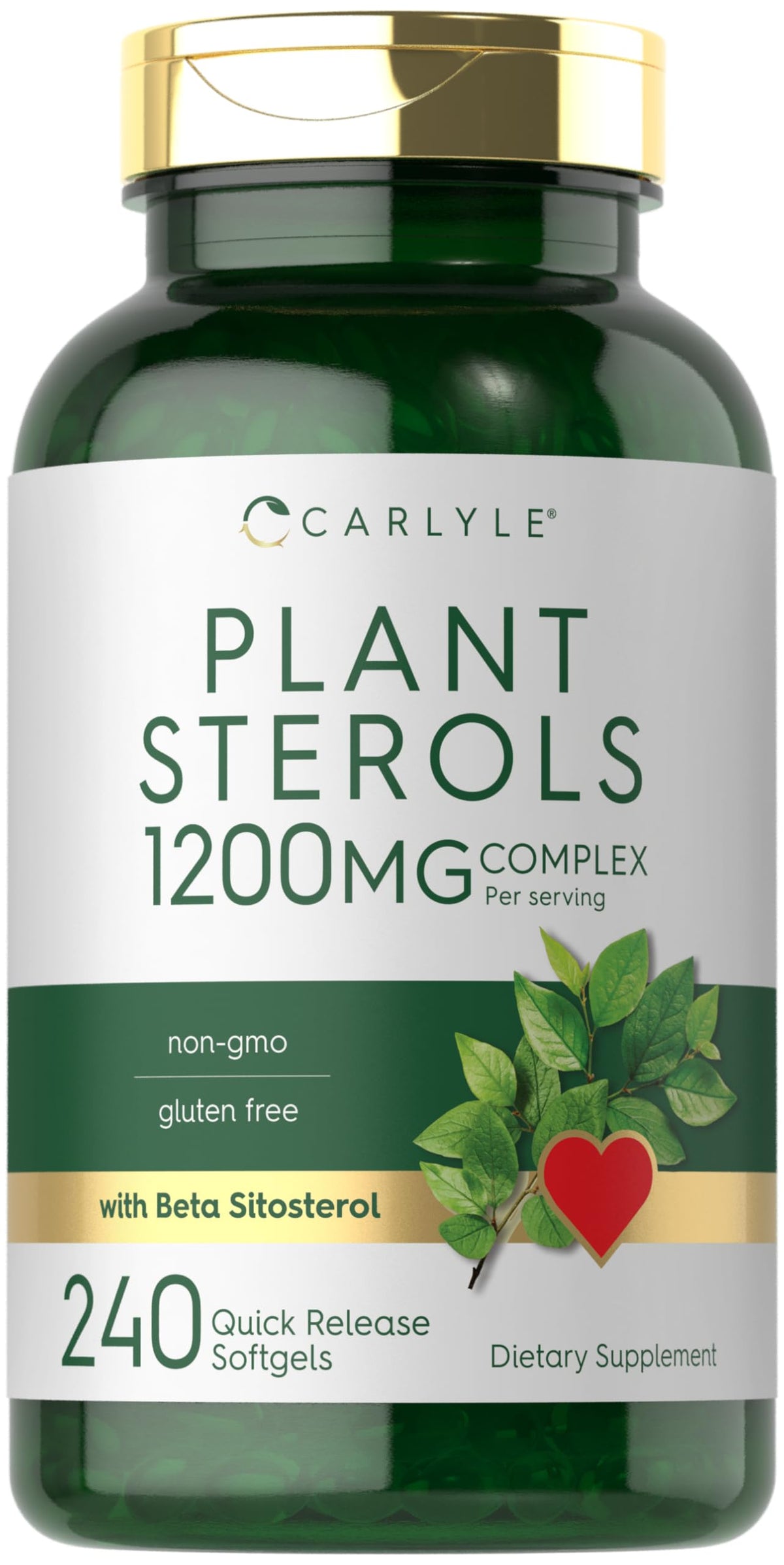 Carlyle Plant Sterols 1200 mg softgel capsules for daily use and wellness support.