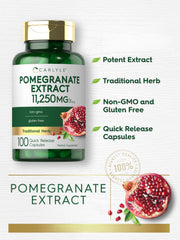 Carlyle Pomegranate Extract label showing Ellagic Acid standardization.