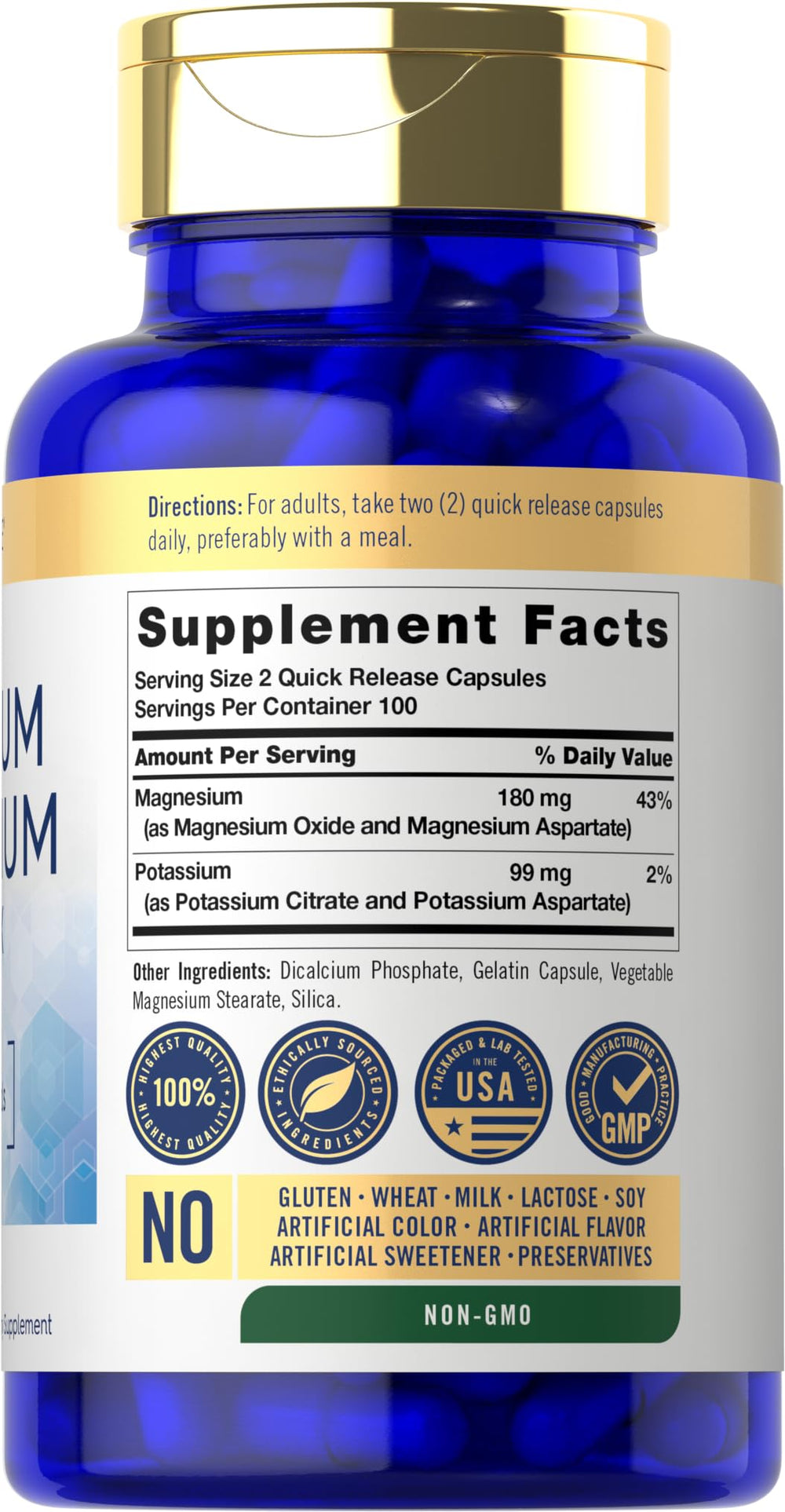 Carlyle Potassium Magnesium capsules close-up for easy everyday mineral supplementation