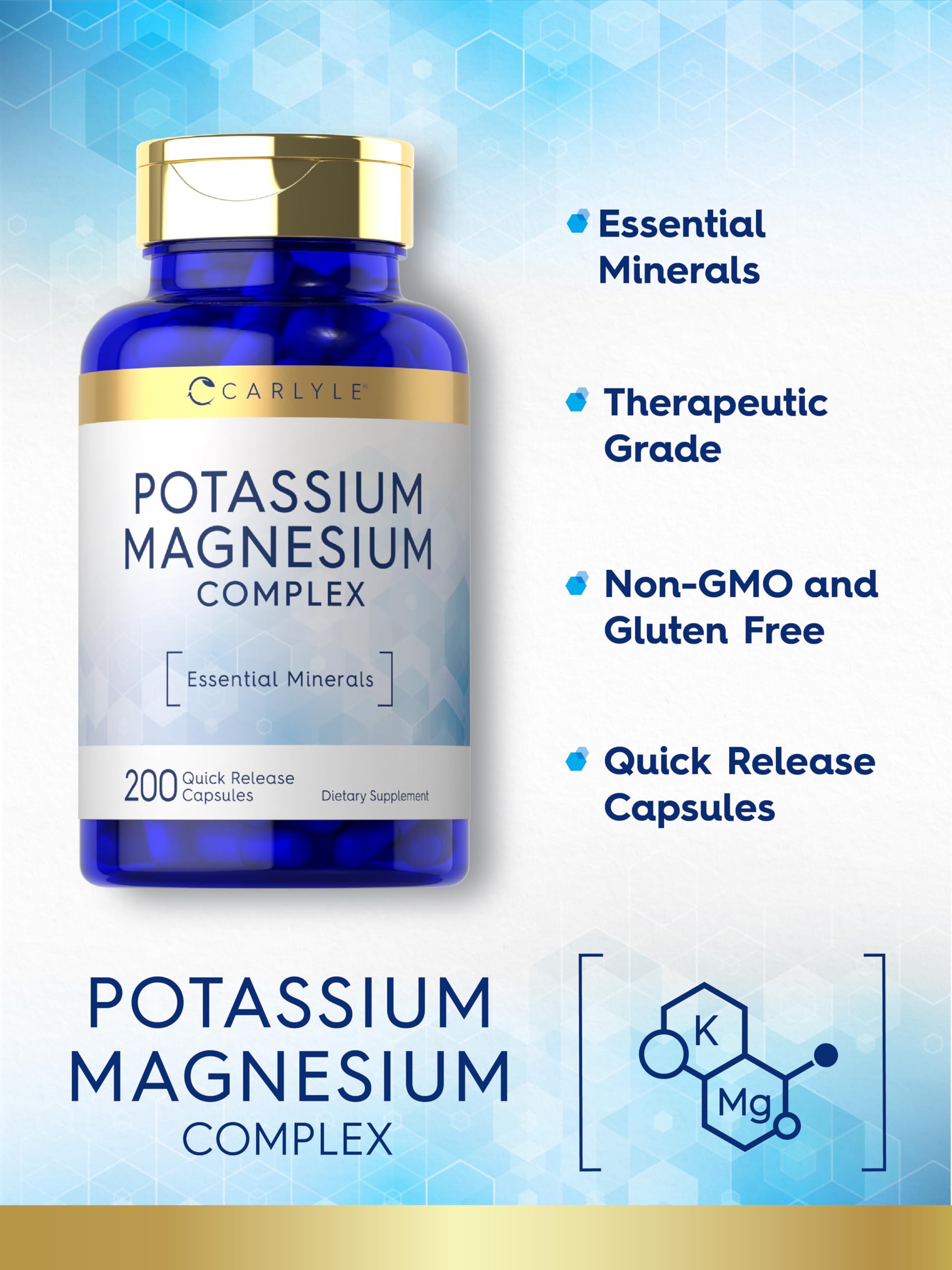 Carlyle Potassium Magnesium serving image suggests daily mineral support