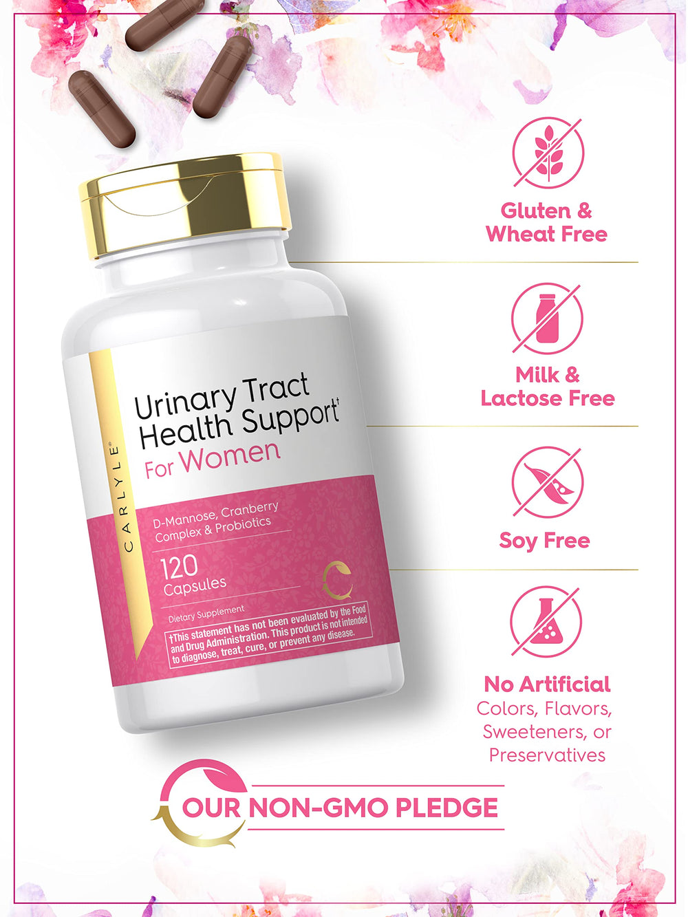 Carlyle premium probiotic blend bottle promoting gut-friendly support for daily health.