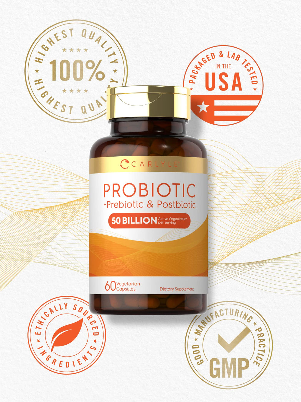 Carlyle Probiotic icon representing prebiotic and postbiotic support