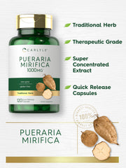 Close-up of Carlyle Pueraria Mirifica capsules showing quick-release design.
