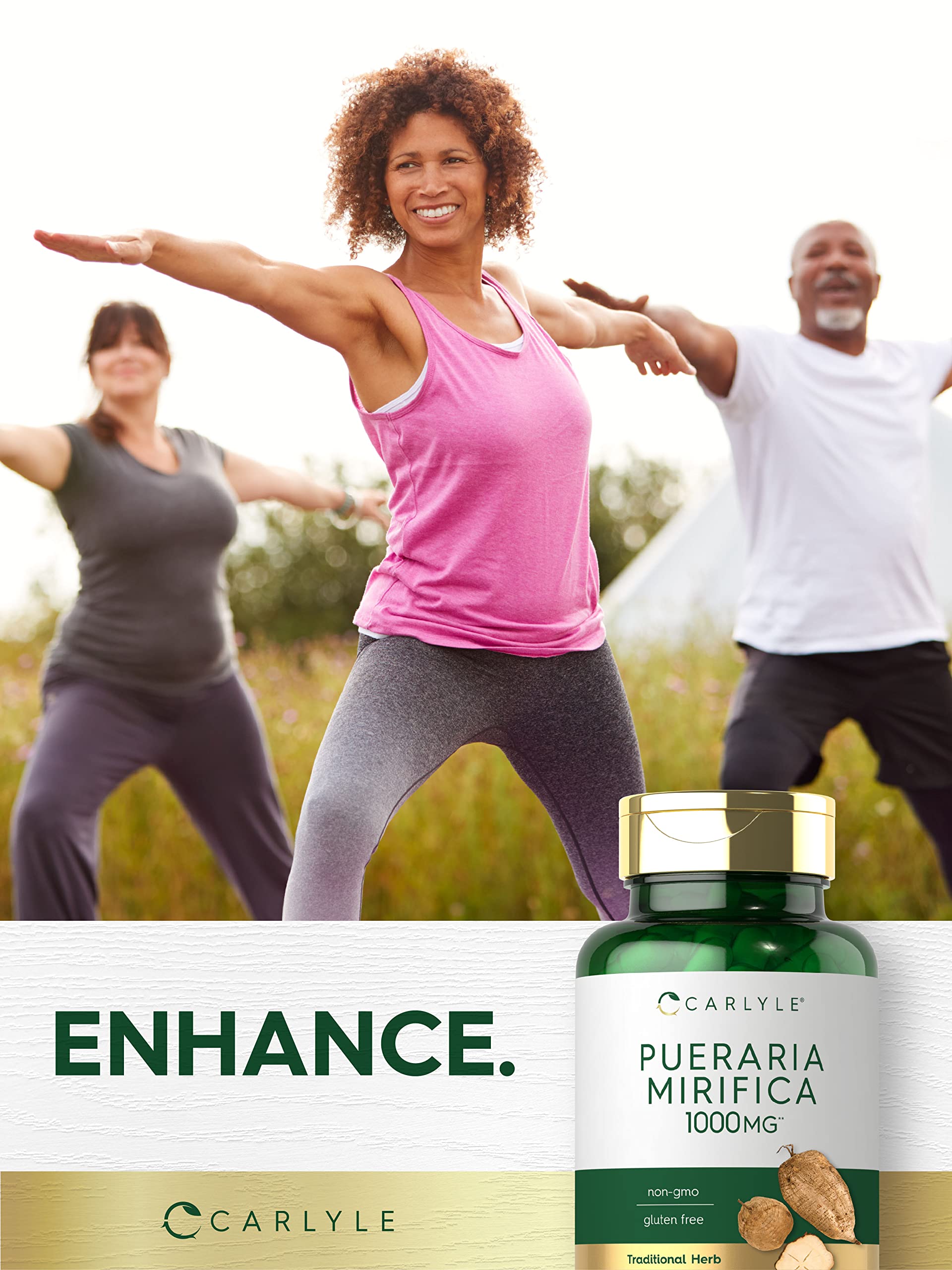 Carlyle Pueraria Mirifica dosage directions and quick-release capsules.