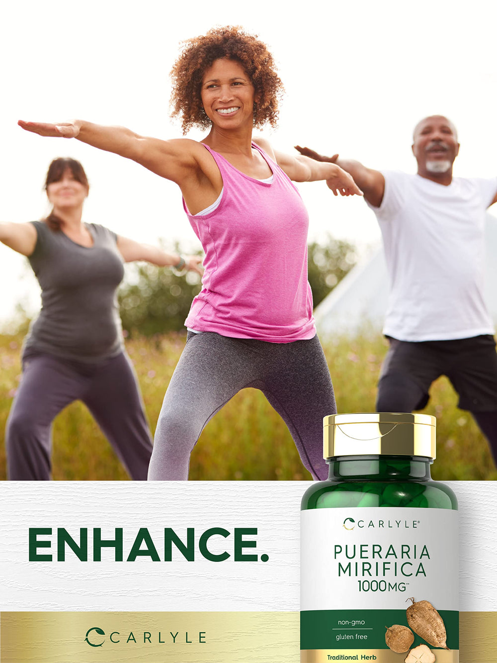 Carlyle Pueraria Mirifica dosage directions and quick-release capsules.