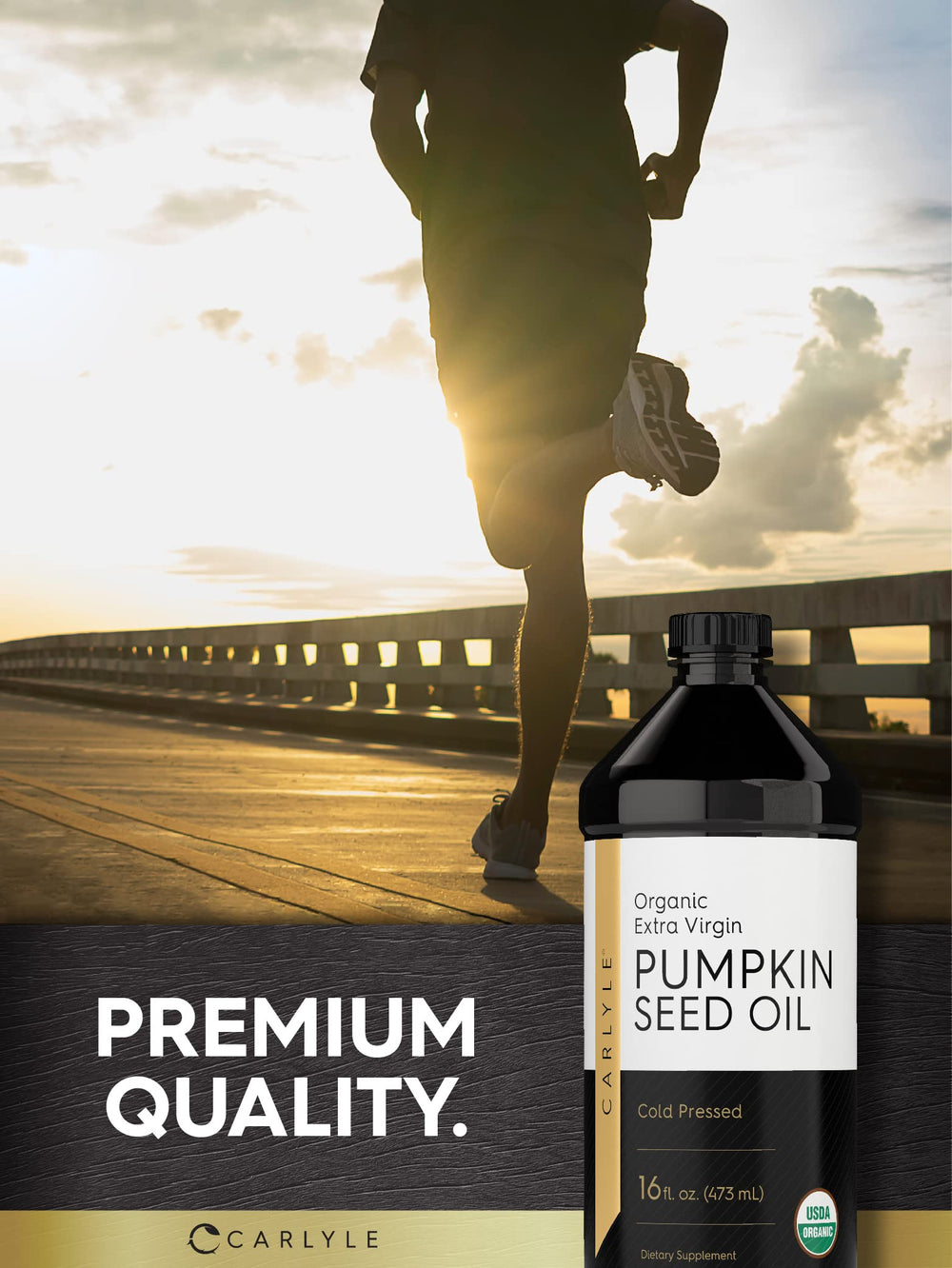 Carlyle Pumpkin Seed Oil dropper cap signals easy topical skincare application.