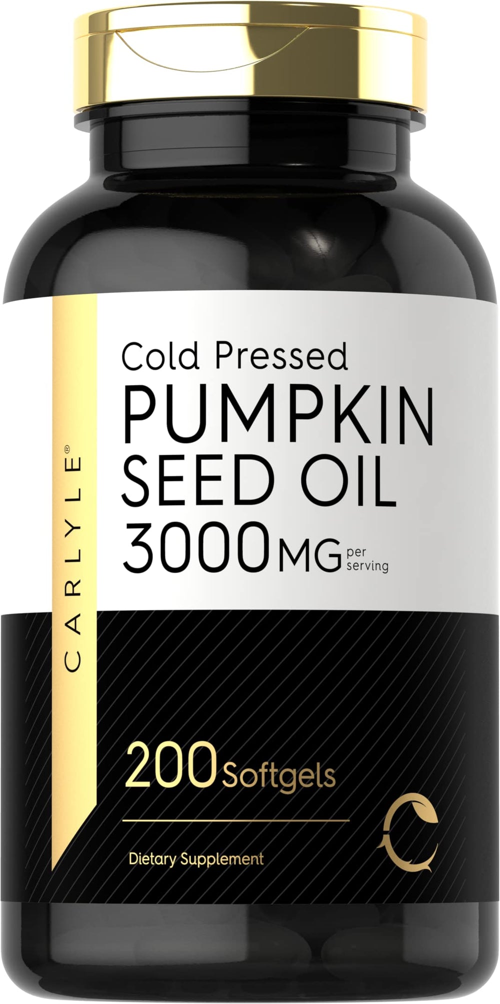 Carlyle Pumpkin Seed Oil Softgel bottle supports daily essential fatty acids.