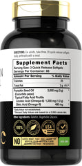 Carlyle Pumpkin Seed Oil Softgel close-up highlights quick-release capsule for easy ingestion.
