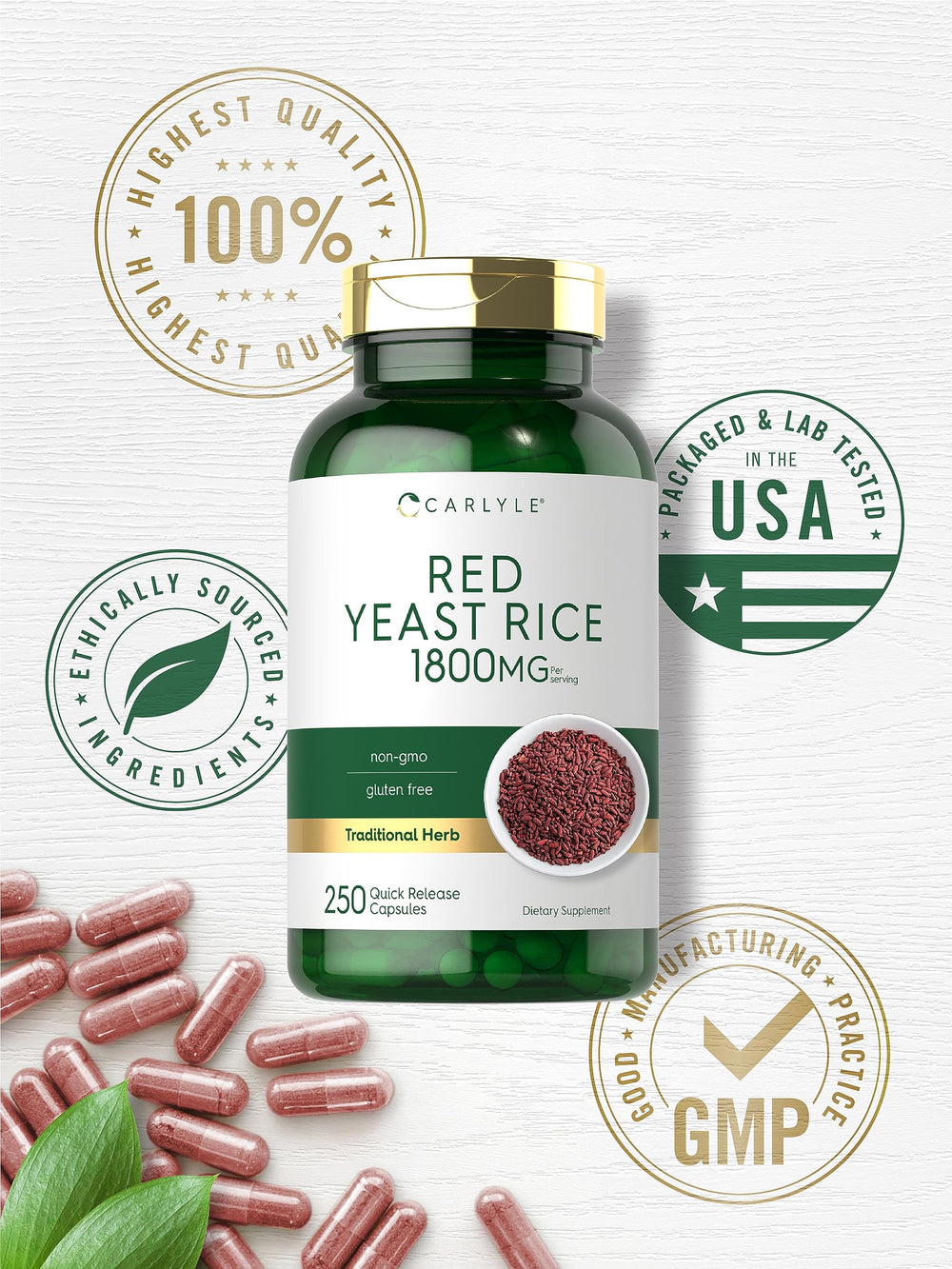 Carlyle label close-up communicates ingredient quality and trust.