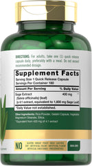 Carlyle Sage Supplement bottle back with ingredients and directions