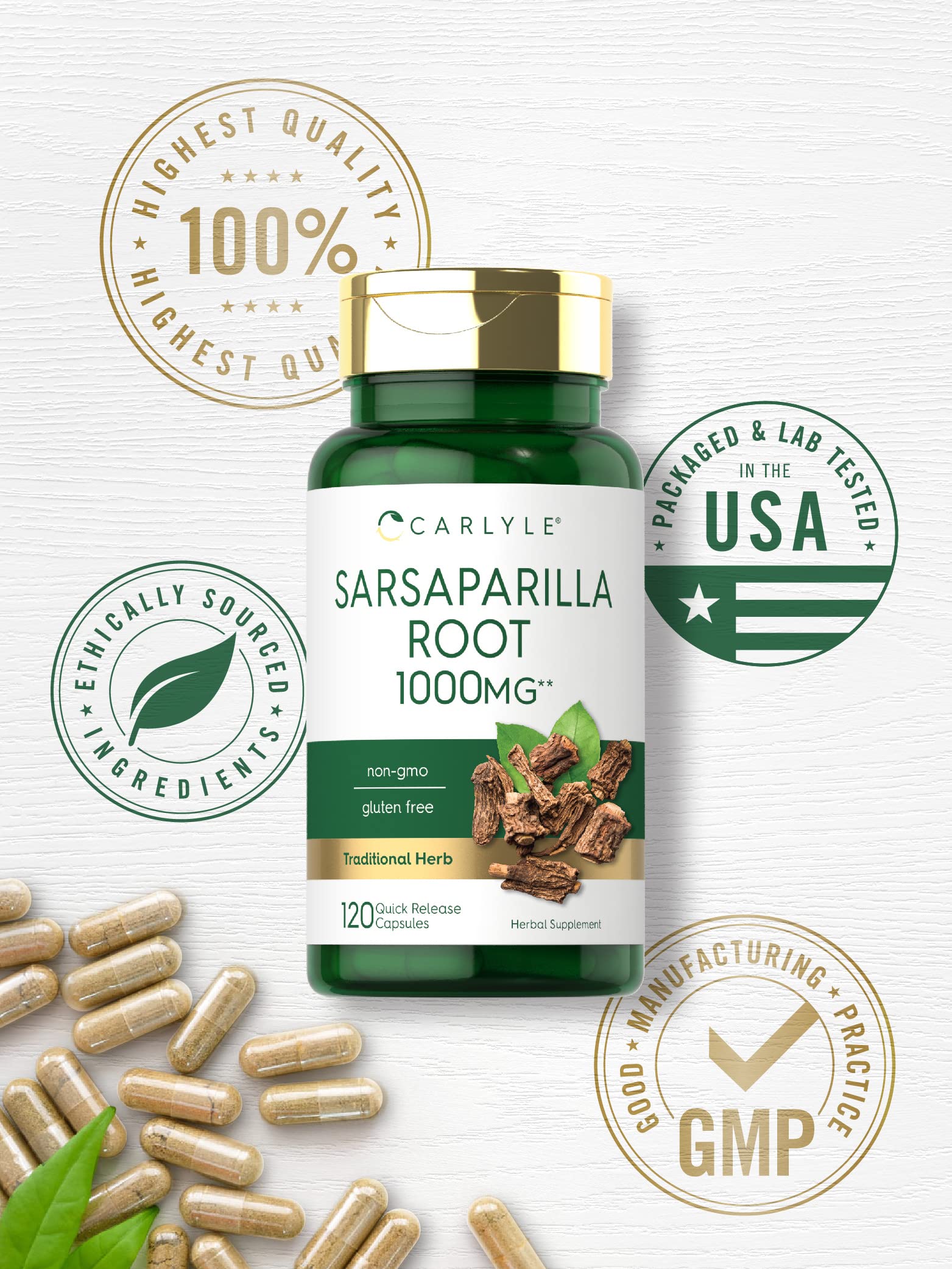 Back label detail reveals quality-focused ingredients from Carlyle.