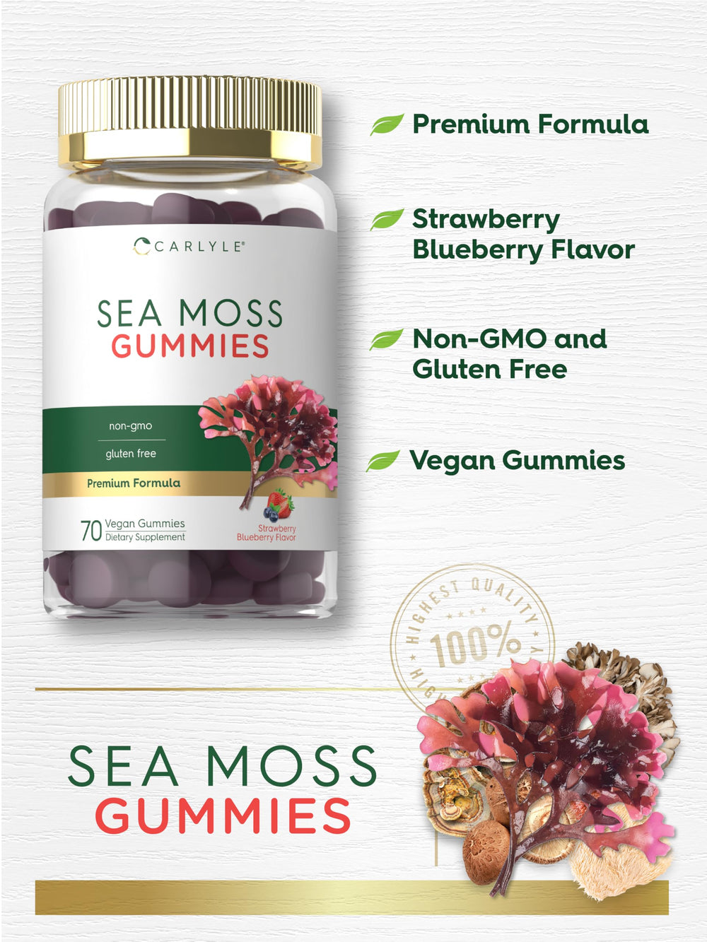 Carlyle Sea Moss Gummies packaging close-up