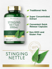Carlyle nettle label view showing non-GMO and gluten-free formulation