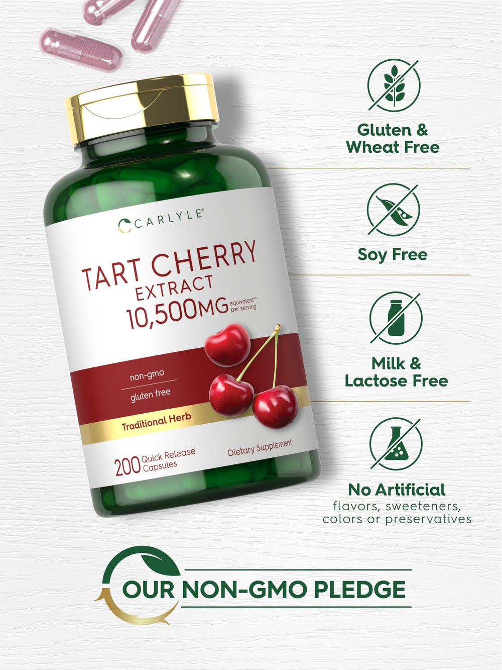 Laboratory testing seal on Carlyle Tart Cherry Capsules for quality