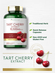 Non-GMO and gluten-free badge on Carlyle Tart Cherry Capsules