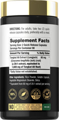 Carlyle Tongkat Ali concentrated extract per serving highlights potency.