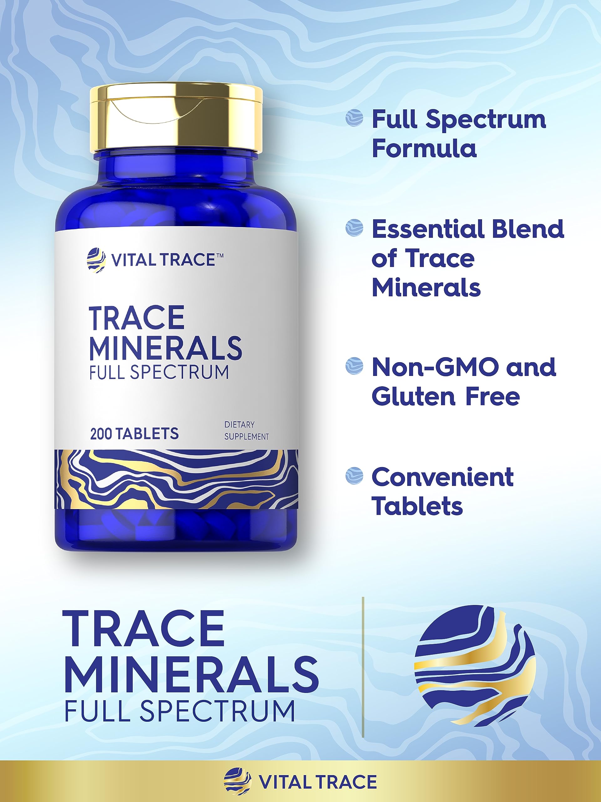 Carlyle Trace Minerals tablets pouring from bottle into hand for easy dosing