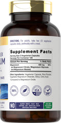 Carlyle Triple Magnesium Complex bottle back shows ingredient details and safety notes.