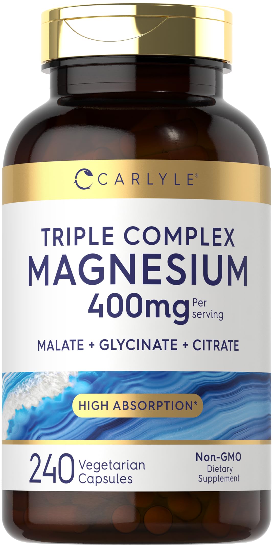 Carlyle Triple Magnesium Complex bottle front for daily magnesium support.