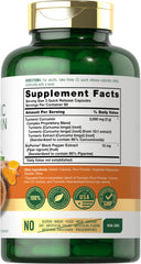 Carlyle Turmeric Curcumin label close-up showing Bioperine and black pepper.