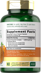 Carlyle Turmeric Curcumin capsules closeup showing non-GMO and gluten-free formula