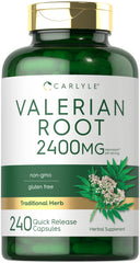 Carlyle Valerian Root Capsules bottle pour for easy daily dosing
