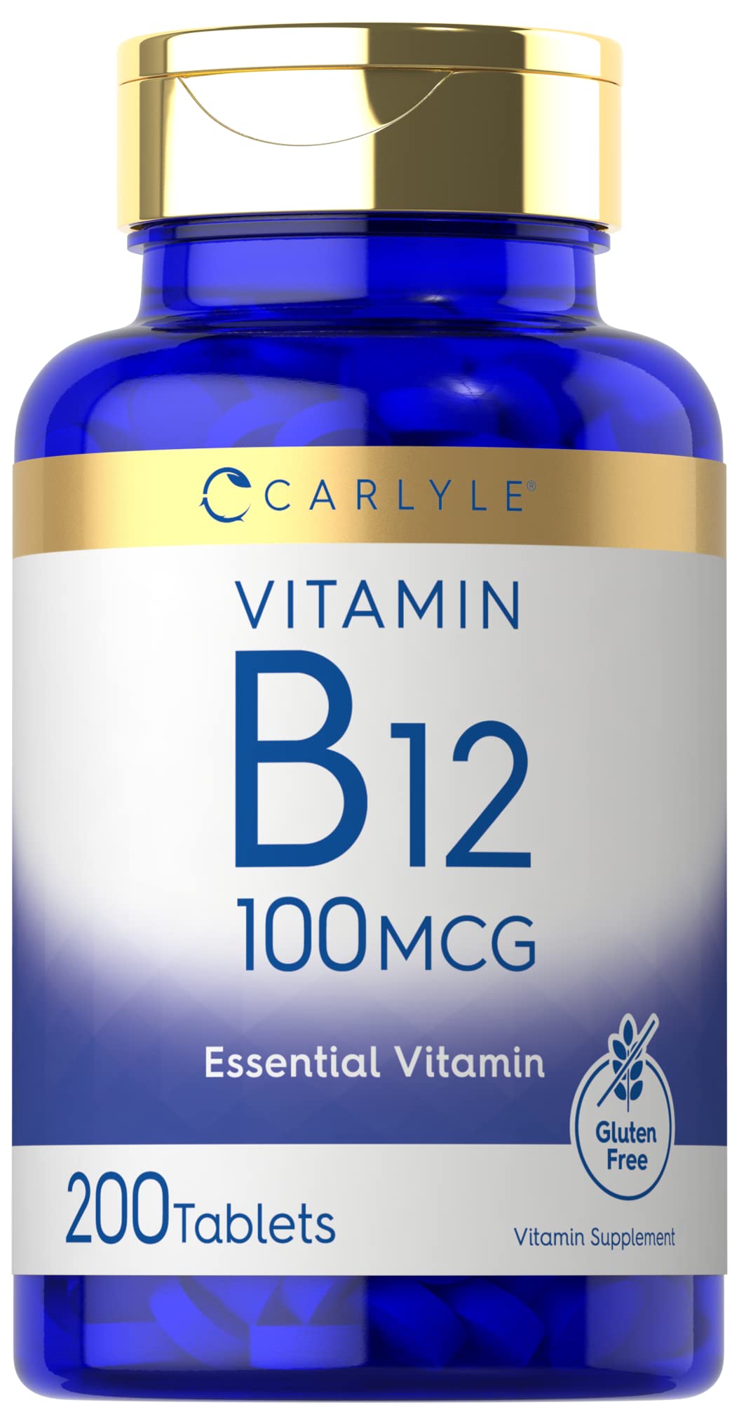 Carlyle Vitamin B12 100mcg bottle shown for daily vegan support