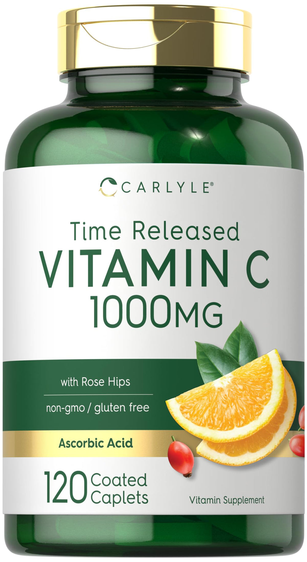 Carlyle Vitamin C 1000mg bottle close-up showing high potency for daily wellness
