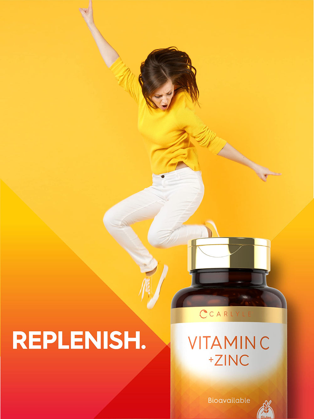 Carlyle Vitamin C with Zinc ingredient close-up illustrating zinc content and formulation.