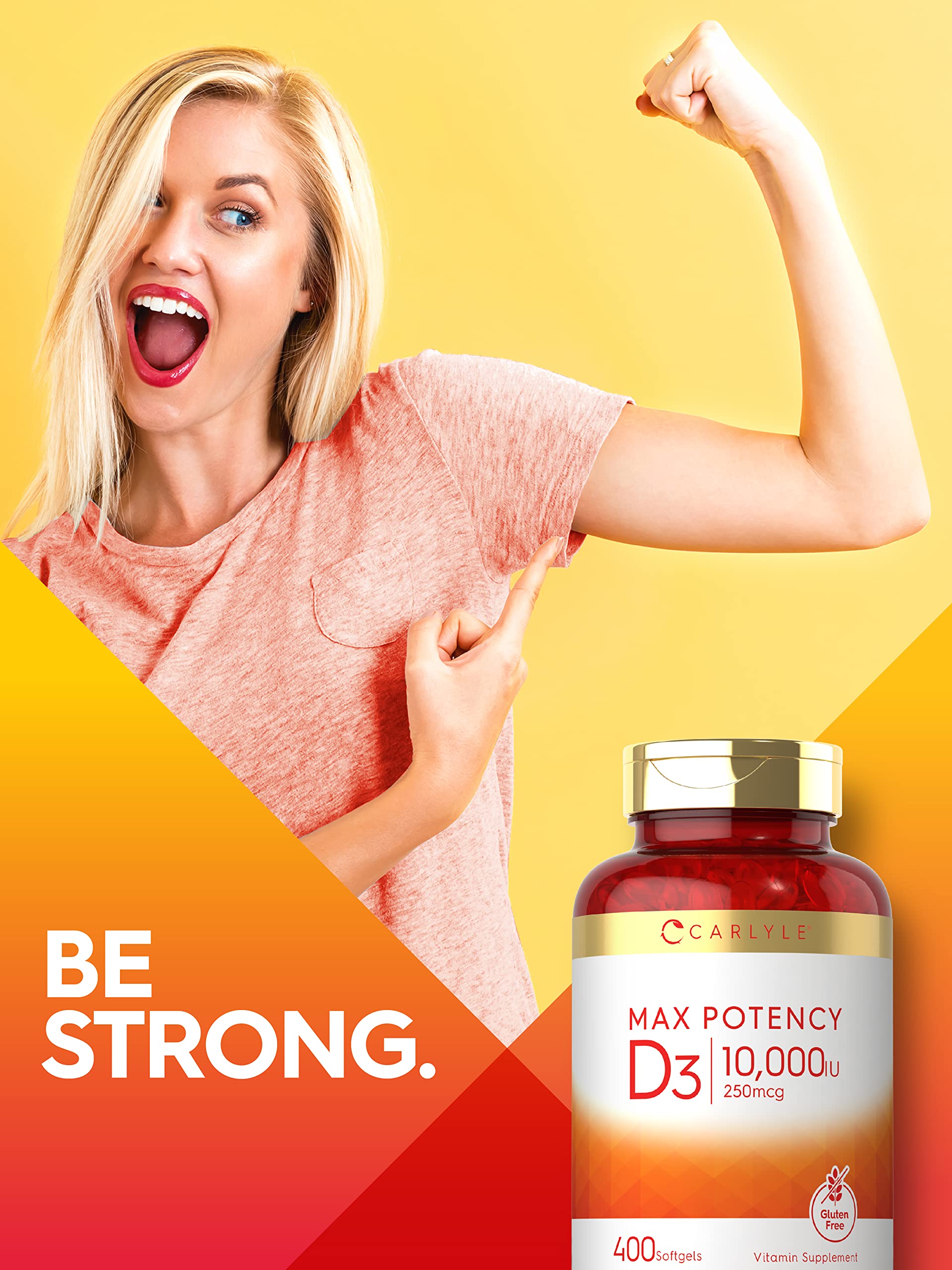 Carlyle Vitamin D3 value-size packaging with seal intact.