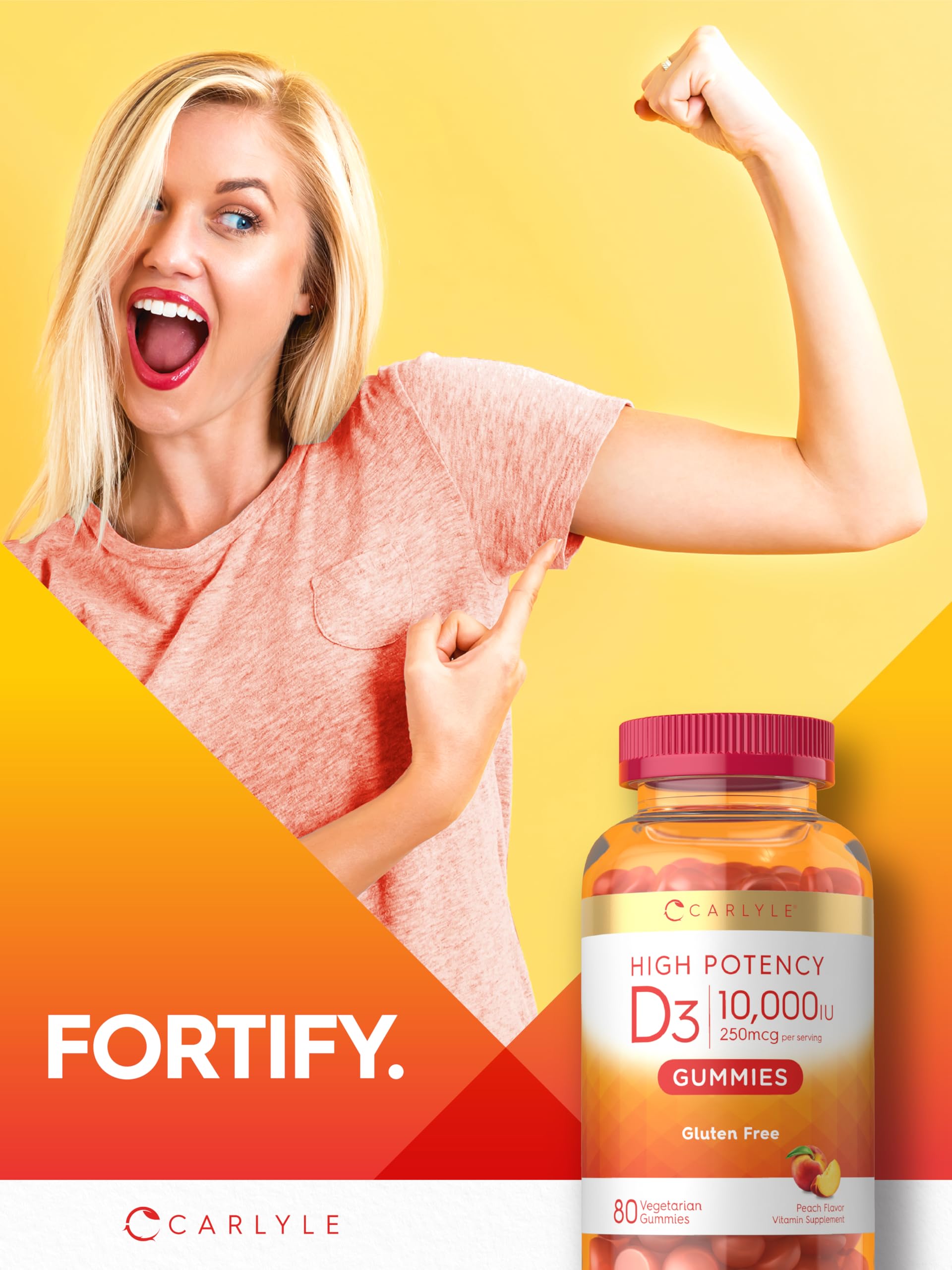 Carlyle Vitamin D3 10000iu bottle ready for daily routine in bag.