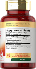 Carlyle Vitamin K2 MK7 softgels closeup highlighting compact dose and high-quality appearance