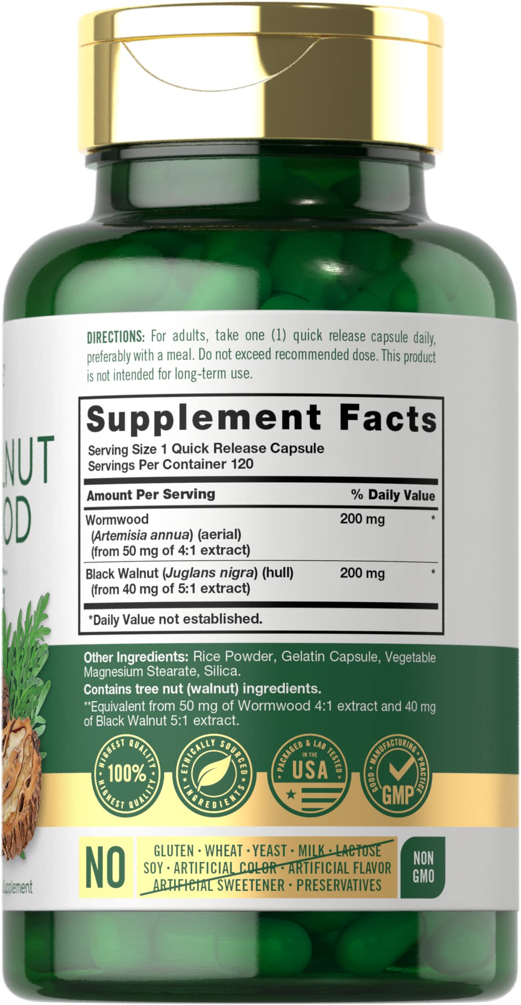 Carlyle Wormwood Black Walnut capsules for convenient daily support
