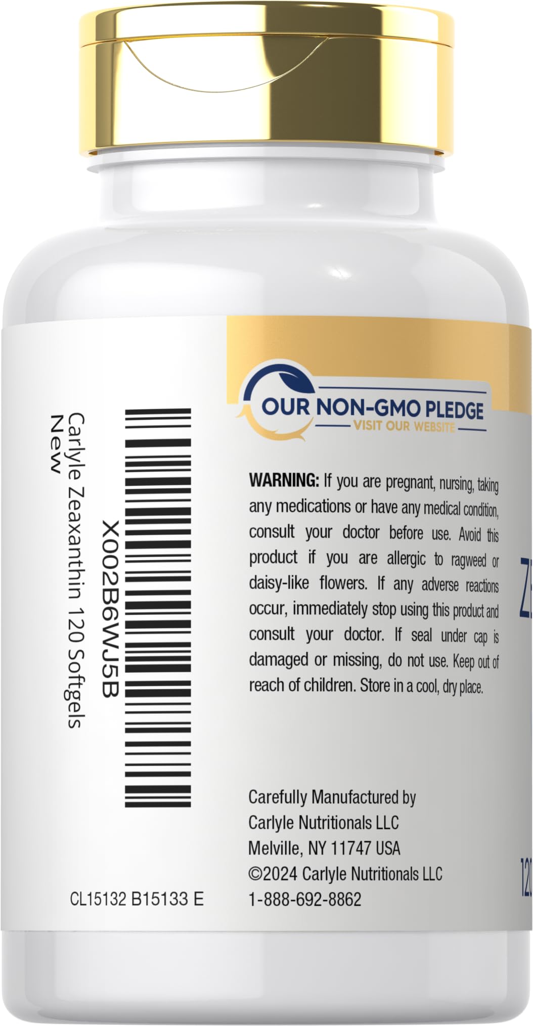 Front label highlights non GMO and gluten free formulation