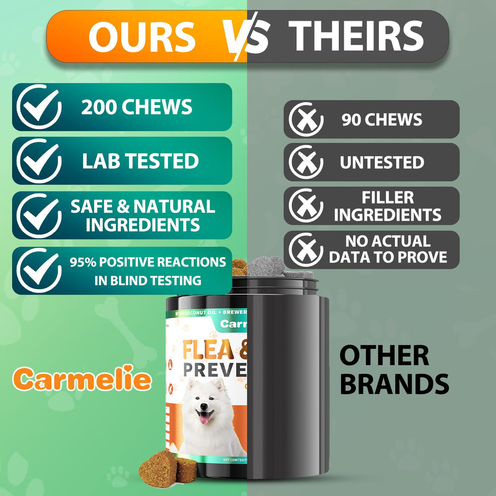 Carmelie dog skin health support with natural ingredients.
