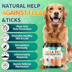 Carmelie flea tick chews bottle for convenient dosing across breeds.