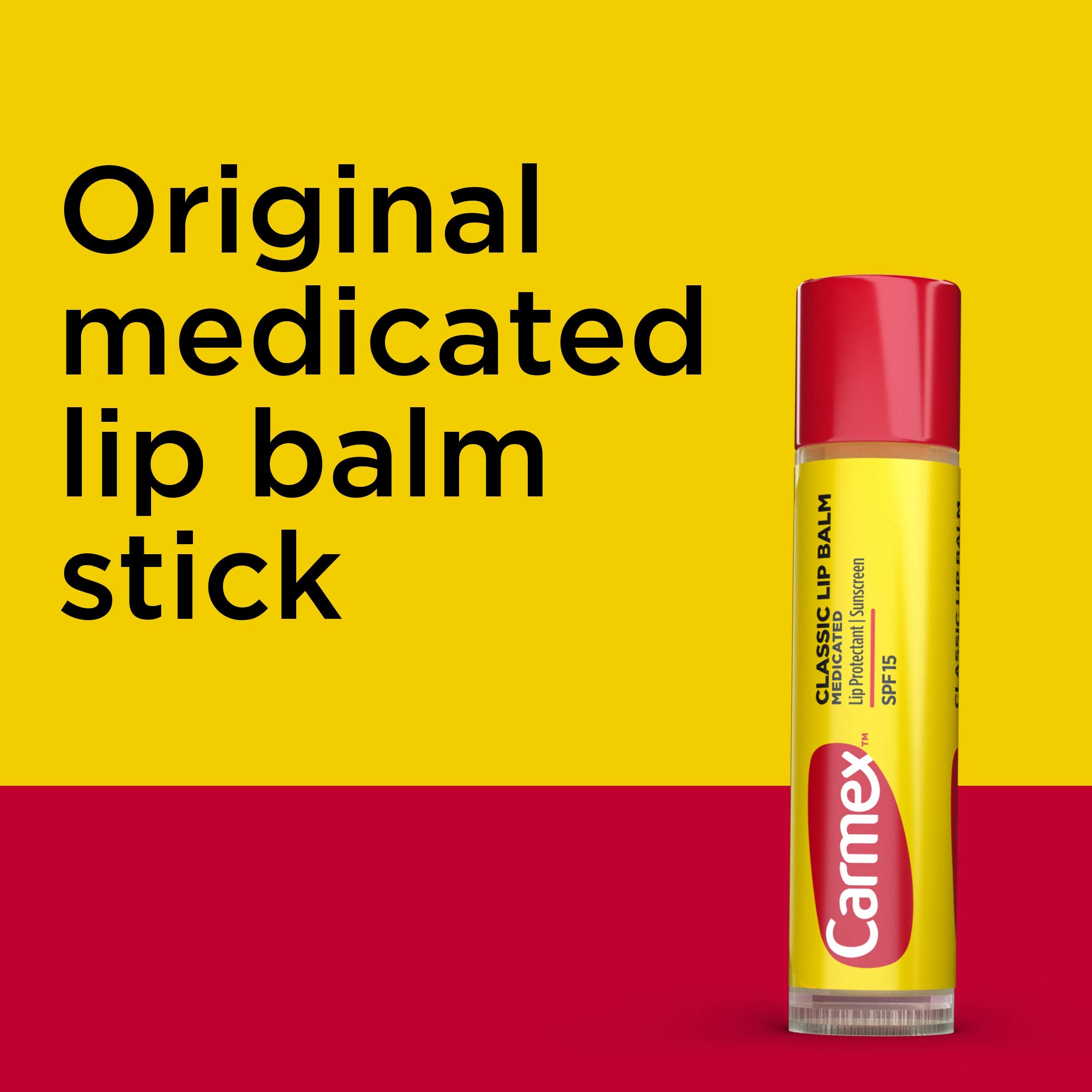 Rich cocoa butter formula from Carmex moisturizes dry lips with a soothing feel.