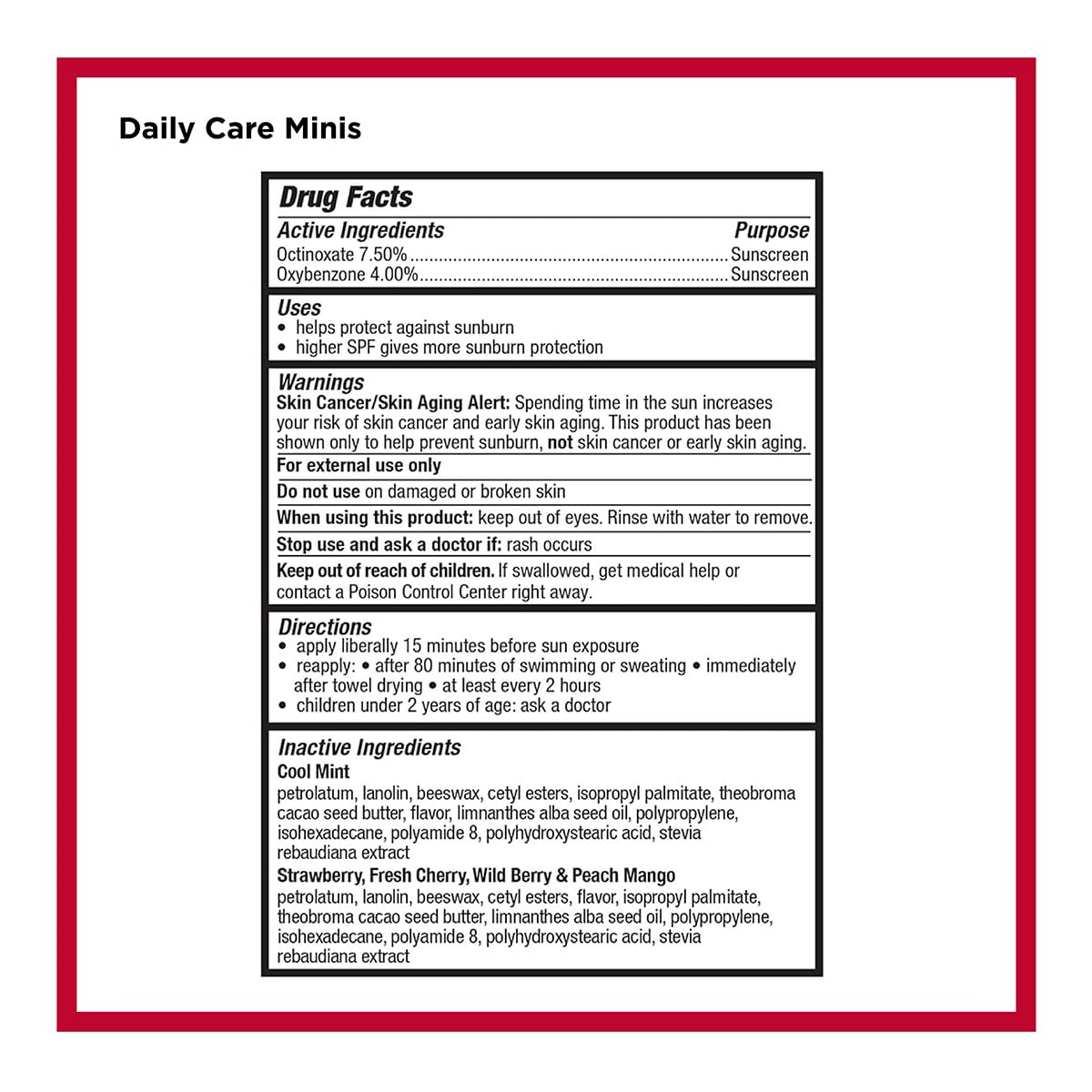 Carmex Daily Care mini fresh cherry tube for smooth lips with SPF