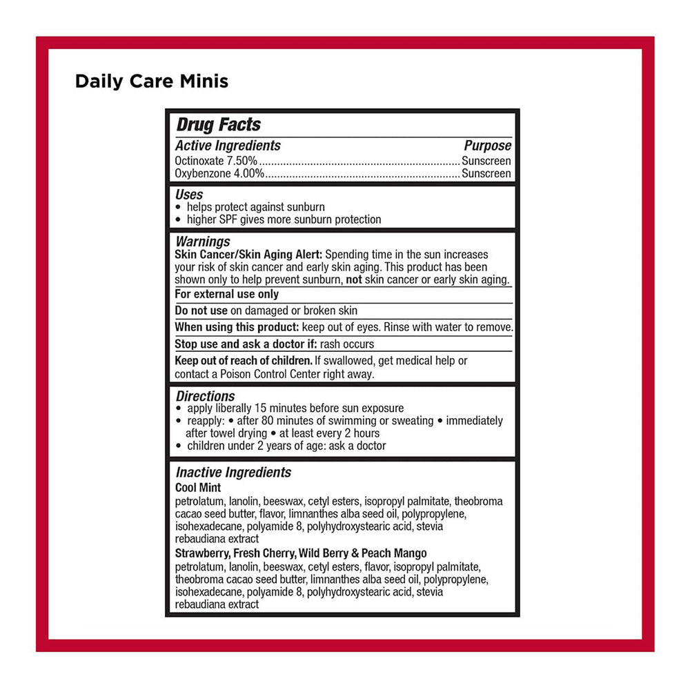 Carmex Daily Care mini fresh cherry tube for smooth lips with SPF