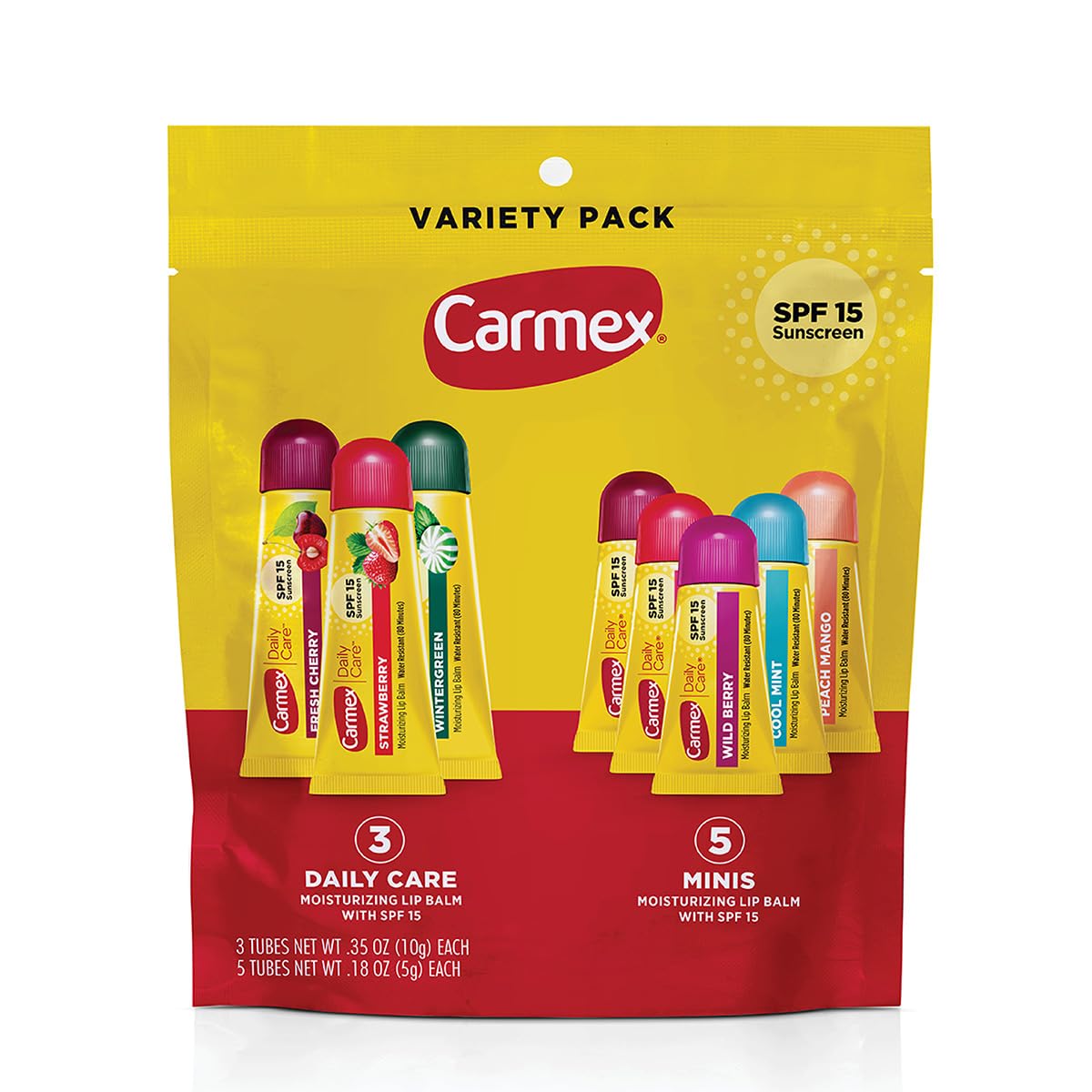 Carmex Daily Care strawberry tube for SPF 15 lip protection