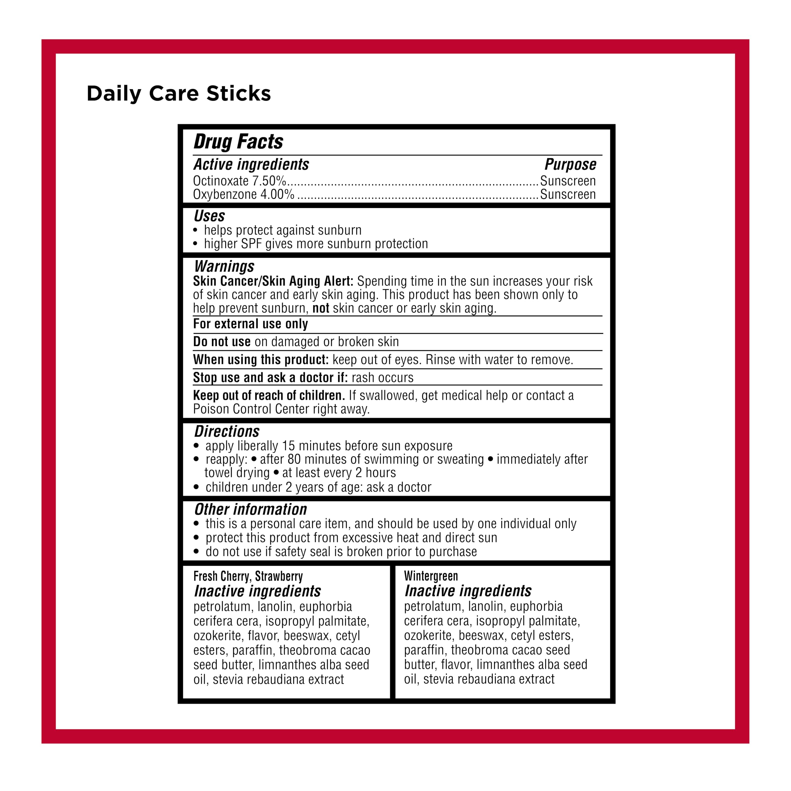 Carmex lip balm showing water resistance during activity.