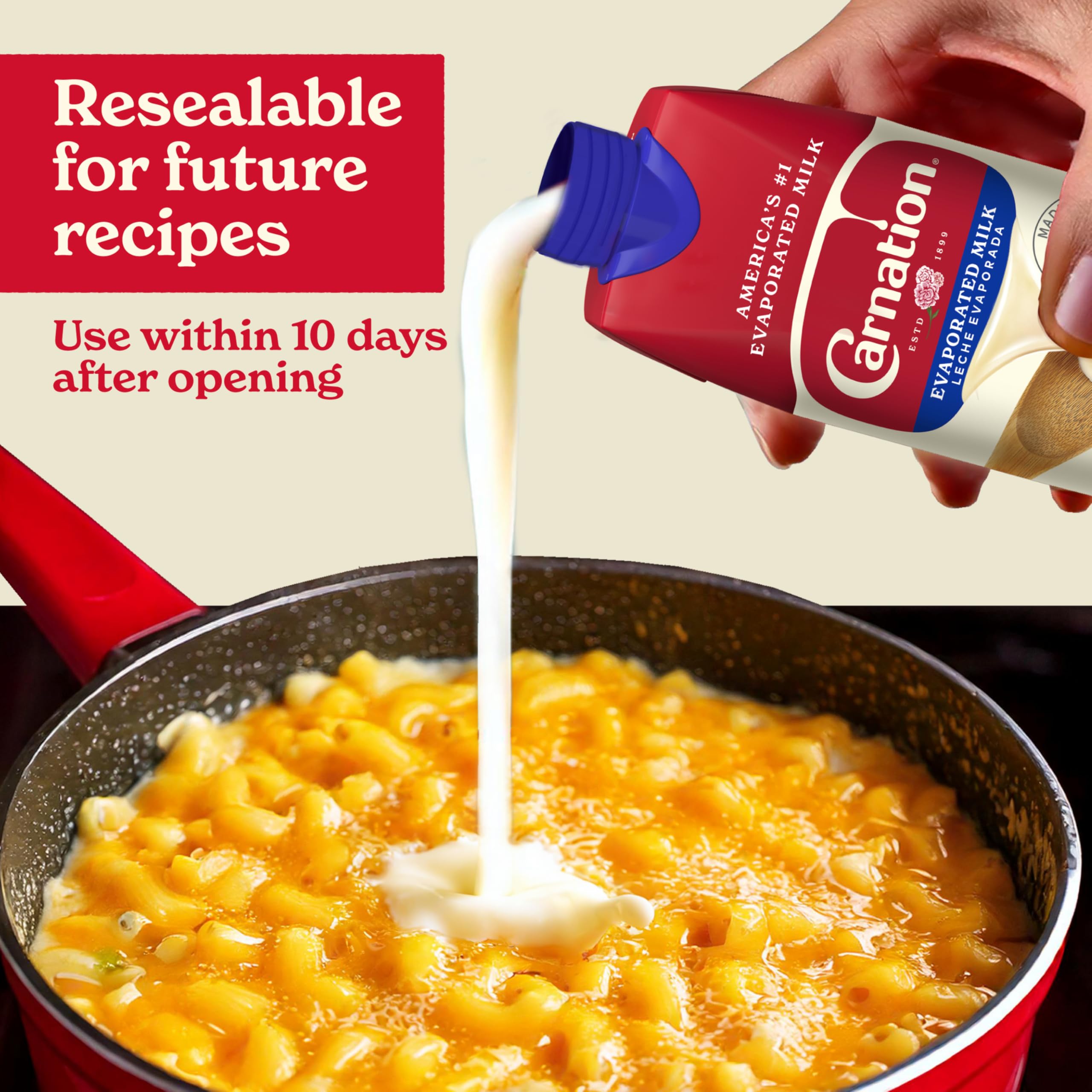 Carnation Evaporated Milk used in flan for silky custards.