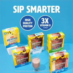 Milk chocolate flavor powder blends easily into smoothies or shakes.
