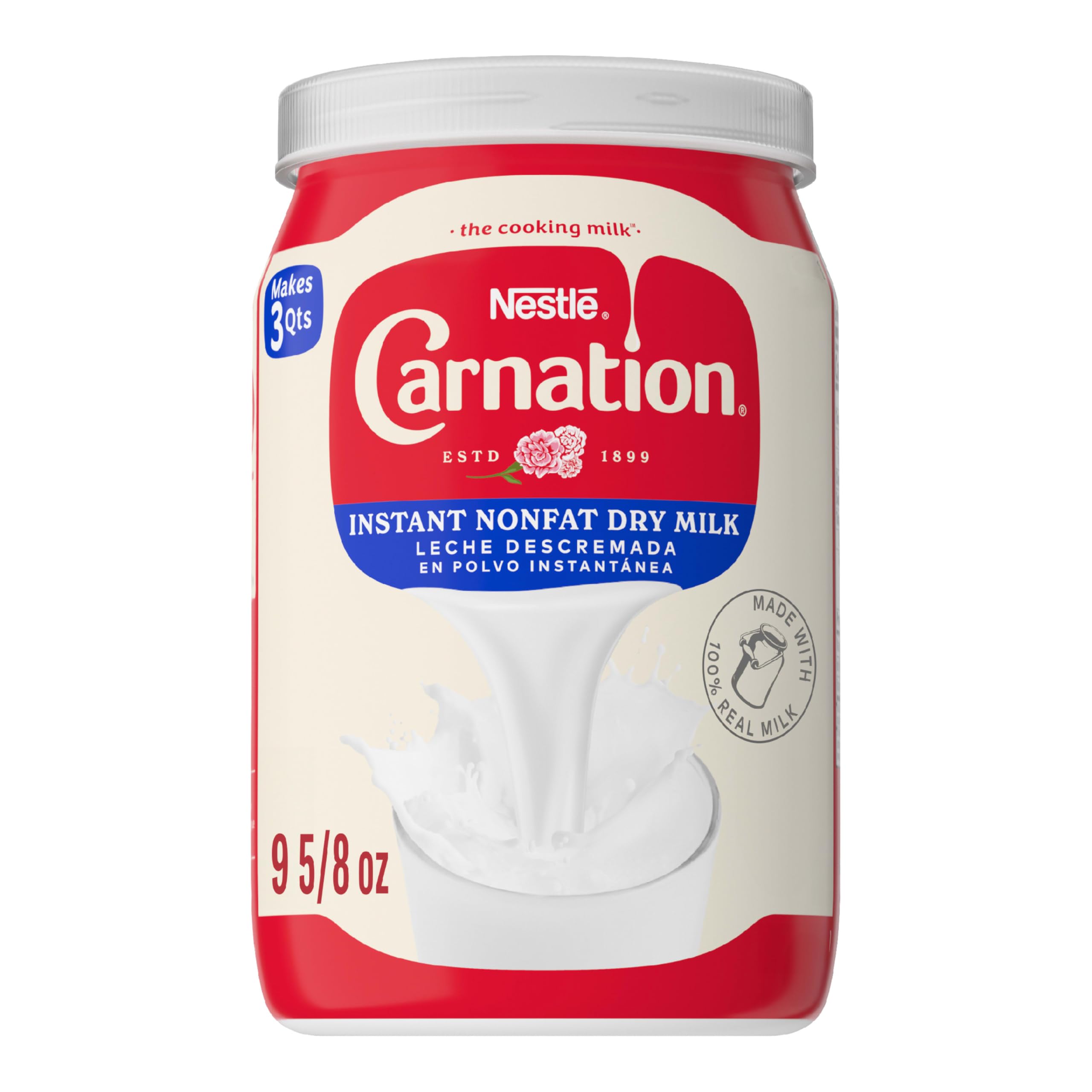 Carnation Instant Nonfat Dry Milk packaging ideal for pantry storage