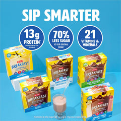Prepared Carnation Light Start beverage in a glass for a easy morning option